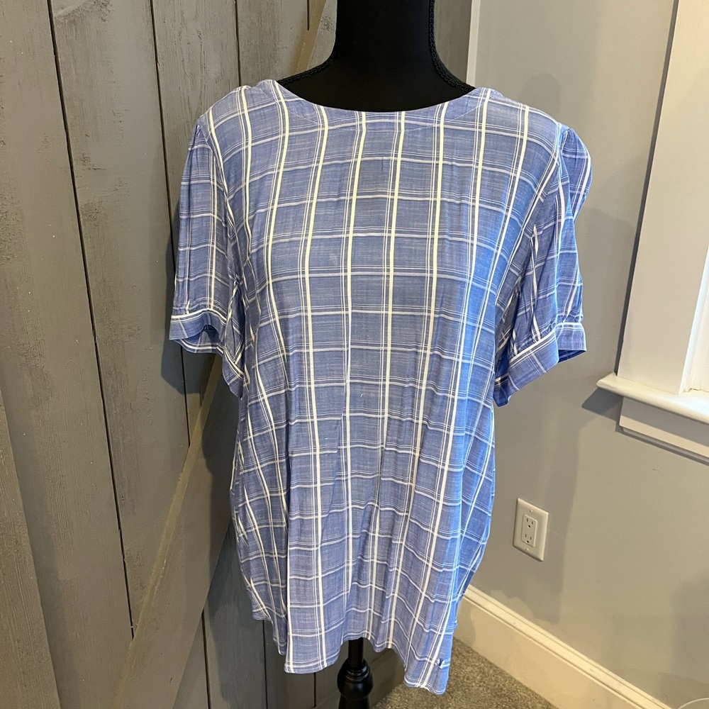 Light blue and white shirt